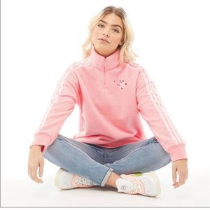 adidas Sherpa Fleece Pink Quarter Zip Jacket size Xs